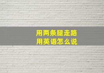 用两条腿走路 用英语怎么说